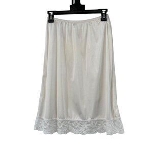 Vintage Vassarette Half Slip Ivory Lace M 24” Used